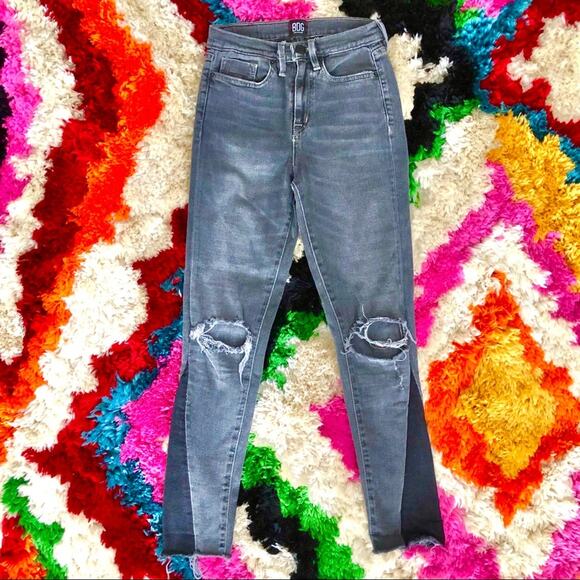 BDG Twig High Rise Cropped Two Tone Black Jeans - Picture 4 of 15